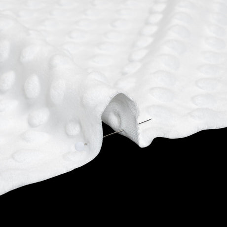 Dotted Minky - White Textured Polka Dots