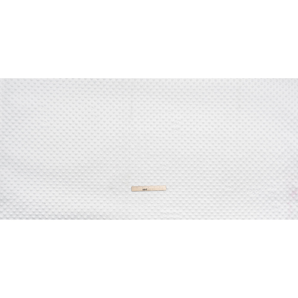 Dotted Minky - White Textured Polka Dots