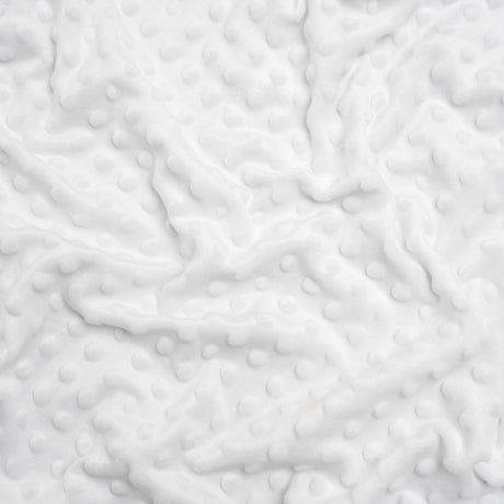 Dotted Minky - White Textured Polka Dots