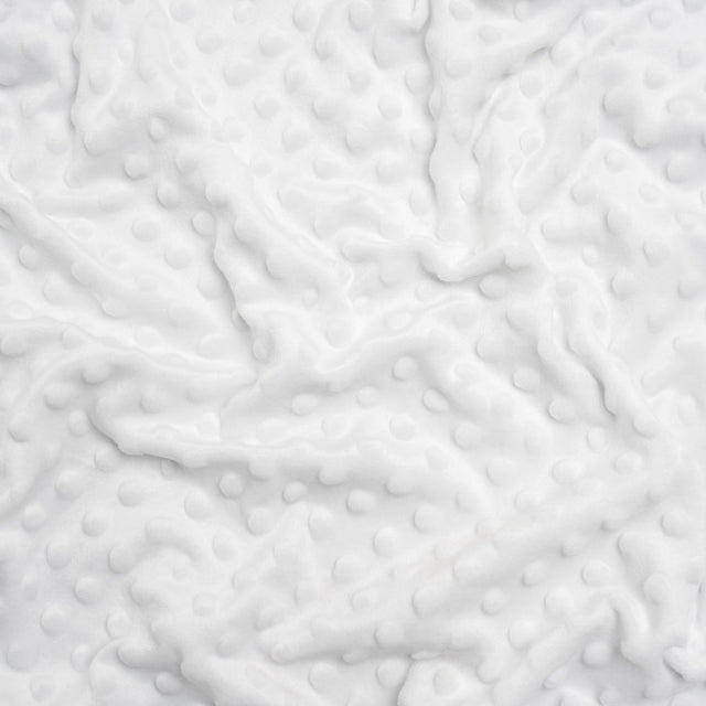 Dotted Minky - White Textured Polka Dots