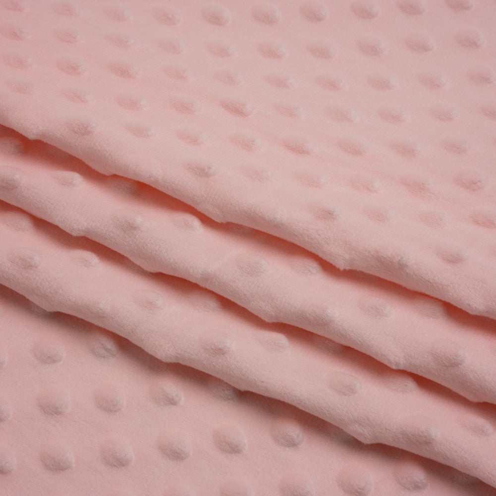 Dotted Minky - Baby Pink Textured Polka Dots