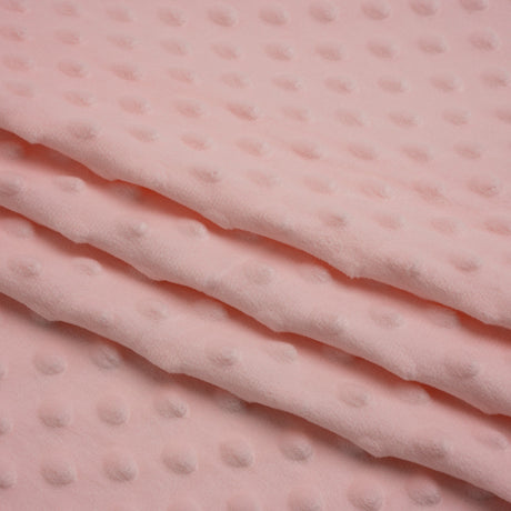 Dotted Minky - Baby Pink Textured Polka Dots