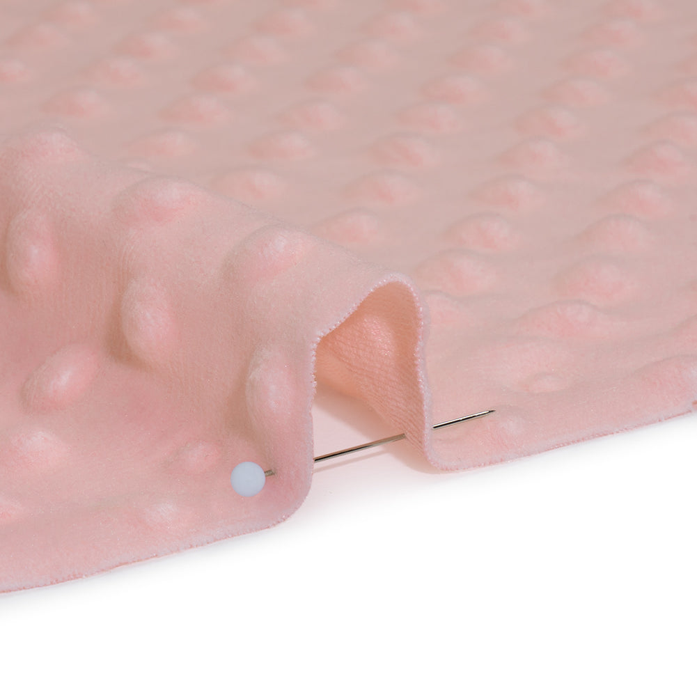 Dotted Minky - Baby Pink Textured Polka Dots