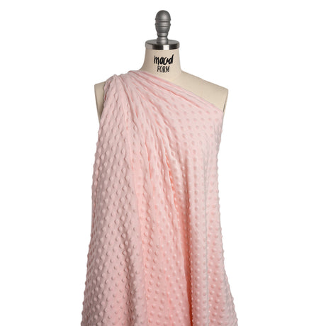 Dotted Minky - Baby Pink Textured Polka Dots
