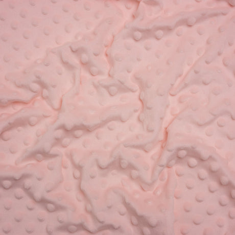 Dotted Minky - Baby Pink Textured Polka Dots
