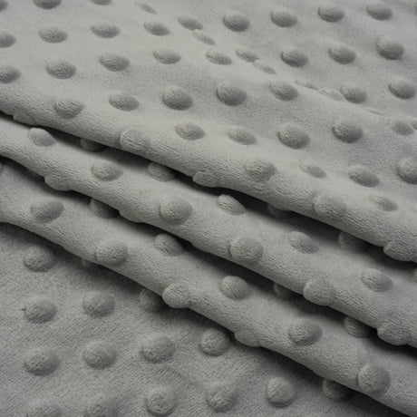 Dotted Minky - Silver Textured Polka Dots