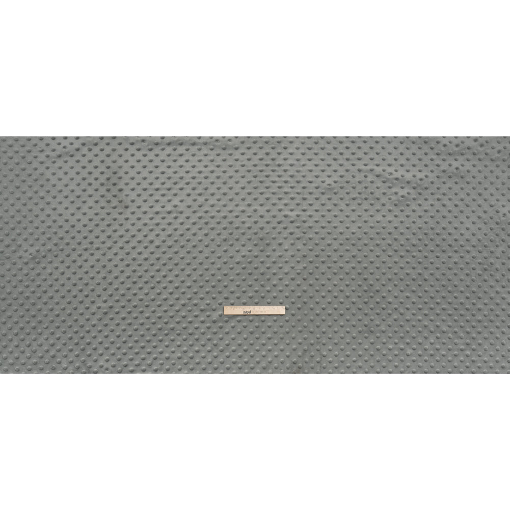Dotted Minky - Silver Textured Polka Dots