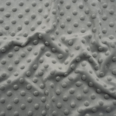 Dotted Minky - Silver Textured Polka Dots