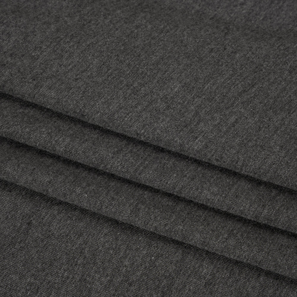 Stretch Bamboo Jersey - Heathered Charcoal - Willow Collection