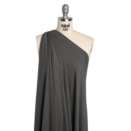 Stretch Bamboo Jersey - Heathered Charcoal - Willow Collection
