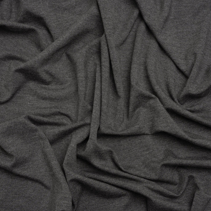 Stretch Bamboo Jersey - Heathered Charcoal - Willow Collection