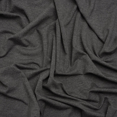 Stretch Bamboo Jersey - Heathered Charcoal - Willow Collection