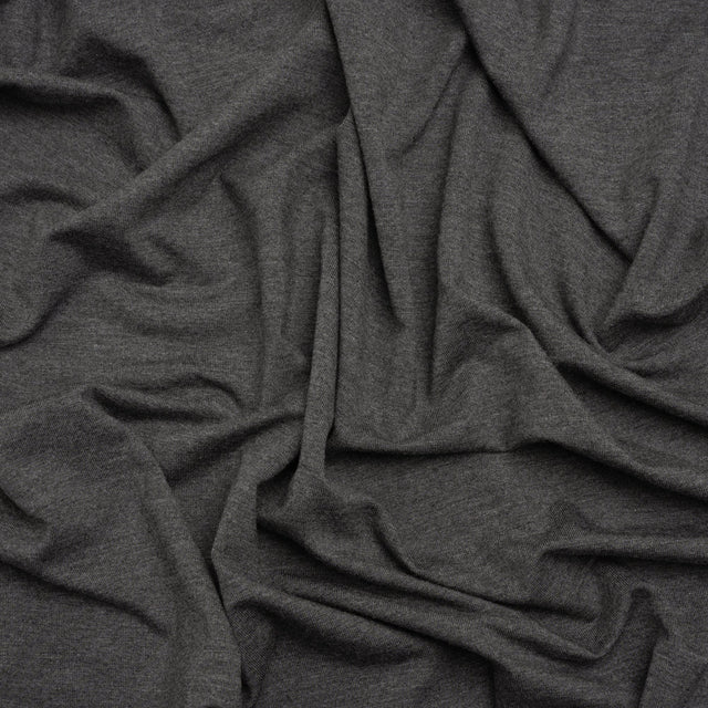 Stretch Bamboo Jersey - Heathered Charcoal - Willow Collection