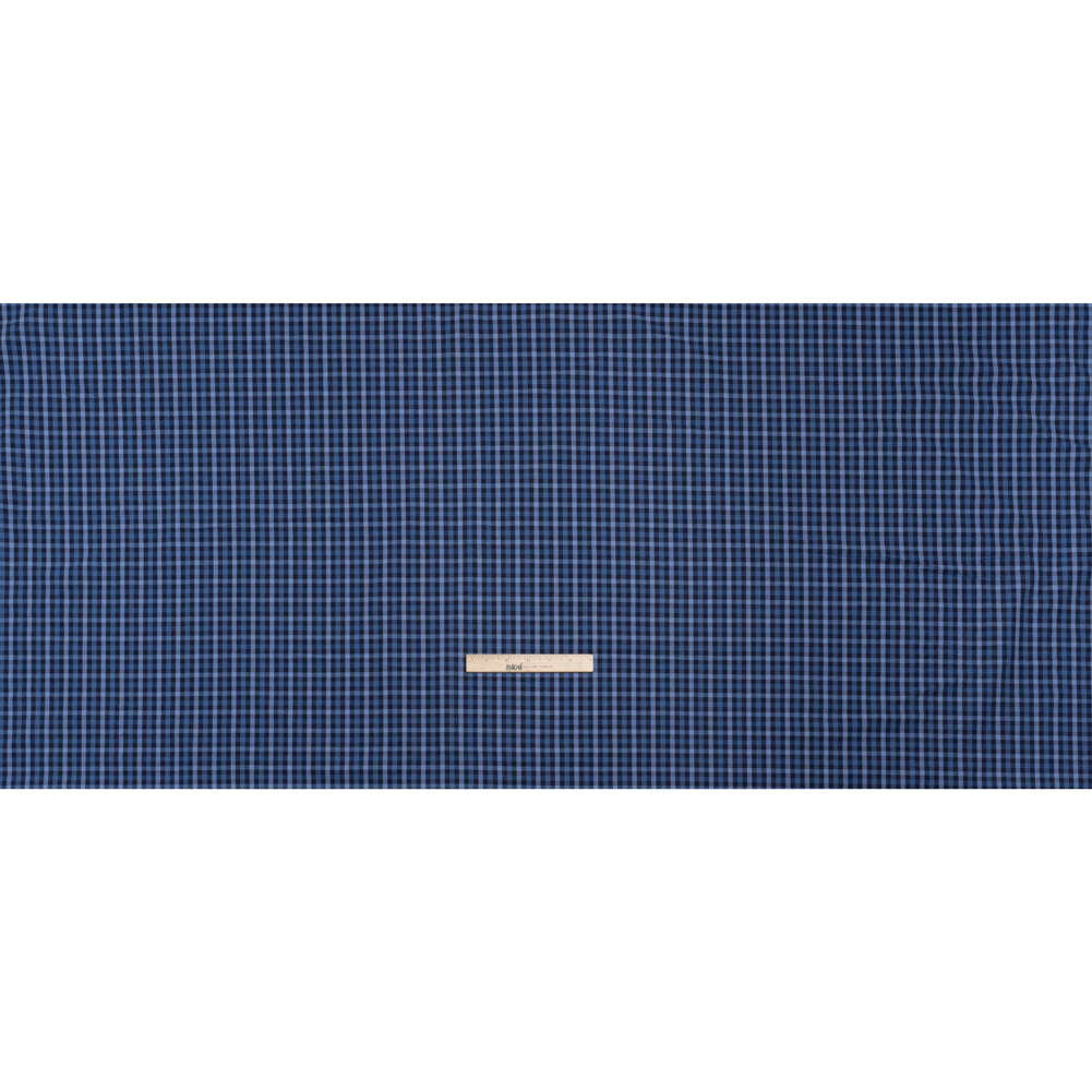 Cotton Shirting - Shades of Blue Tattersall Check - Deadstock