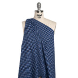 Cotton Shirting - Shades of Blue Tattersall Check - Deadstock