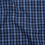Cotton Shirting - Shades of Blue Tattersall Check - Deadstock
