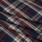 Cotton Twill Shirting - Red, Navy and White Plaid - Deadstock