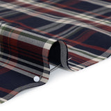 Cotton Twill Shirting - Red, Navy and White Plaid - Deadstock