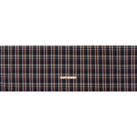 Cotton Twill Shirting - Red, Navy and White Plaid - Deadstock