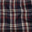 Cotton Twill Shirting - Red, Navy and White Plaid - Deadstock