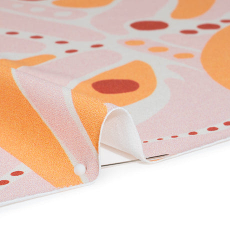 Stretch Nylon Jersey - Orange Creamsicle, Light Pink and Red Groovy Retro Floral - Designer Deadstock