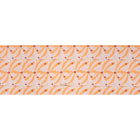 Stretch Nylon Jersey - Orange Creamsicle, Light Pink and Red Groovy Retro Floral - Designer Deadstock