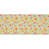 Stretch Nylon Swimwear Tricot - Lemon Yellow, Red Orange and Mint Green Painted Flowers - Designer Deadstock