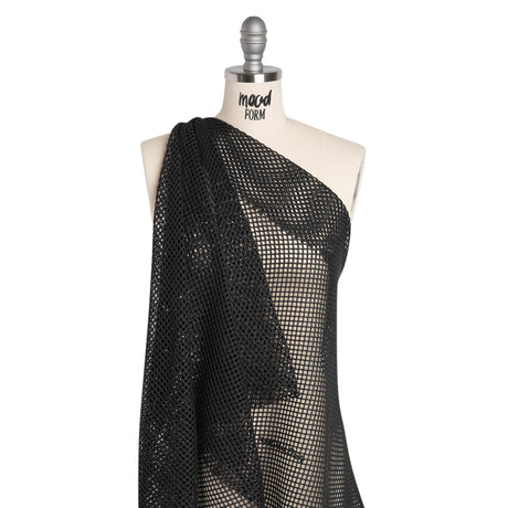 Cotton Crochet Net - Black - Designer Deadstock