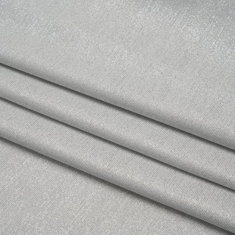 Metallic Stretch Nylon Jersey - White and Silver - Designer Deadstock