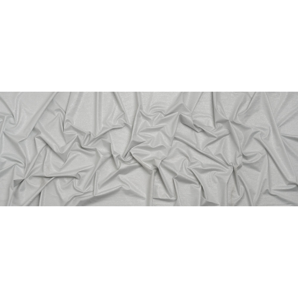 Metallic Stretch Nylon Jersey - White and Silver - Designer Deadstock