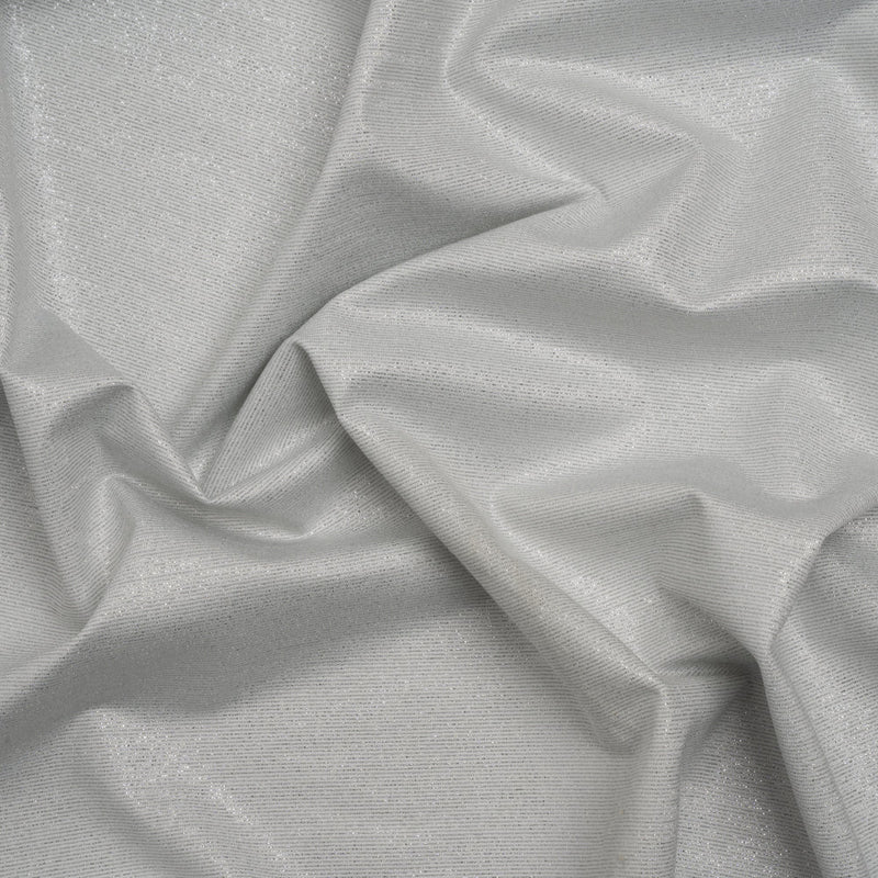 Metallic Stretch Nylon Jersey - White and Silver - Designer Deadstock