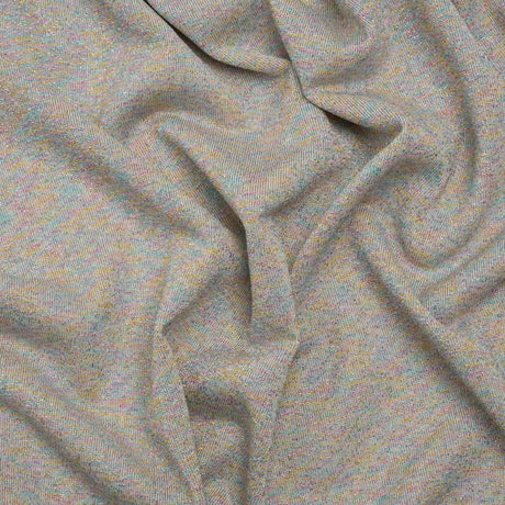 Metallic Stretch Rayon and Polyester Jersey - Heathered Gray and Pastel Primaries - Designer Deadstock