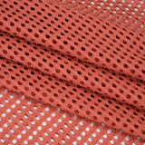Stretch Polyester Eyelet Knit - Muted Coral Rows of Dots - Designer Deadstock