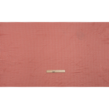 Stretch Polyester Eyelet Knit - Muted Coral Rows of Dots - Designer Deadstock