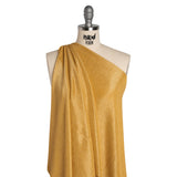 Stretch Nylon Textured Jacquard Knit - Gold Ribs - Designer Deadstock