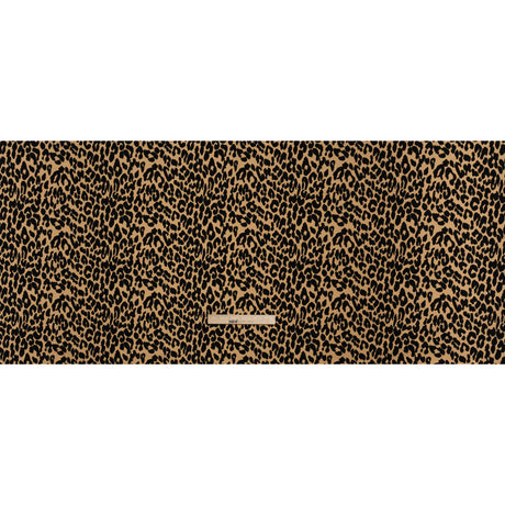 Stretch Polyester Jacquard Knit - Beige and Black Leopard Spots - Designer Deadstock