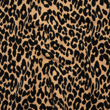 Stretch Polyester Jacquard Knit - Beige and Black Leopard Spots - Designer Deadstock