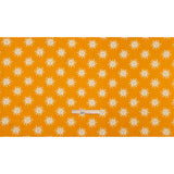Stretch Ruched Nylon Jersey - Marigold Yellow and White Suns with Faces - Designer Deadstock