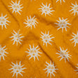 Stretch Ruched Nylon Jersey - Marigold Yellow and White Suns with Faces - Designer Deadstock