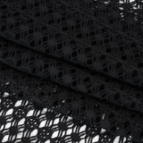 Knit Lace - Black Diamonds, Medallions and Stripes - Designer Deadstock