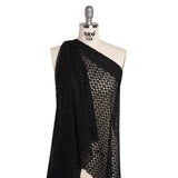 Knit Lace - Black Diamonds, Medallions and Stripes - Designer Deadstock