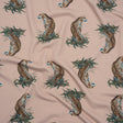 Stretch Nylon Swimwear Tricot - Beige, Brown and Green Leopard in Leaves - Designer Deadstock