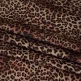 Stretch Nylon Interlock Knit - Beige, Brown and Black Leopard Print - Designer Deadstock