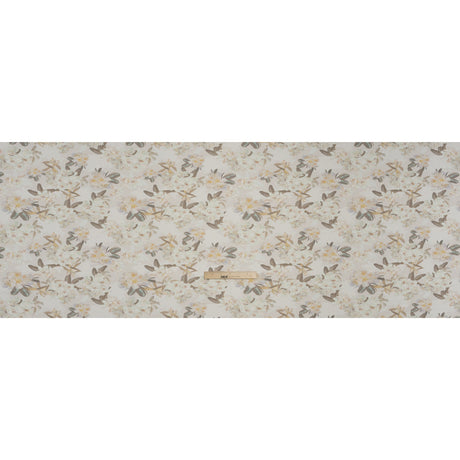 Stretch Nylon Jersey - Cream, Olive and Pale Yellow Floral - Designer Deadstock