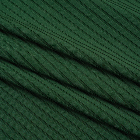 Stretch Nylon 8x4 Rib Knit - Forest Green - Designer Deadstock