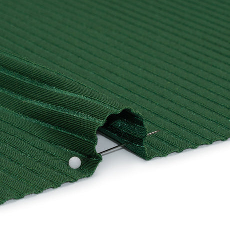 Stretch Nylon 8x4 Rib Knit - Forest Green - Designer Deadstock