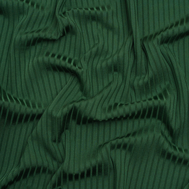 Stretch Nylon 8x4 Rib Knit - Forest Green - Designer Deadstock