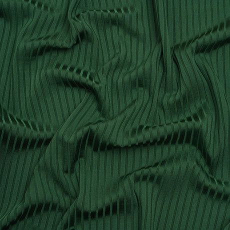 Stretch Nylon 8x4 Rib Knit - Forest Green - Designer Deadstock