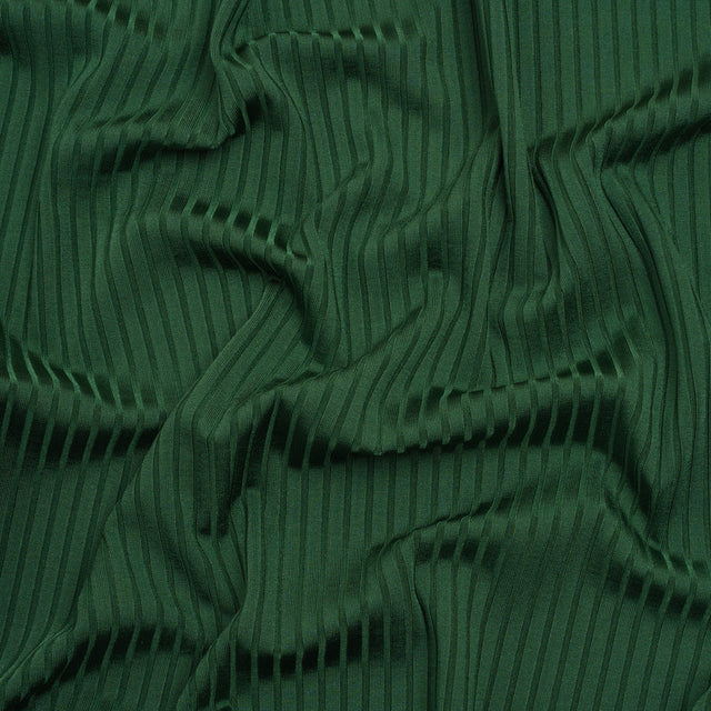 Stretch Nylon 8x4 Rib Knit - Forest Green - Designer Deadstock