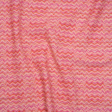 Stretch Nylon Swimwear Tricot - Magenta, Red and Pink Wavy Lines - Designer Deadstock